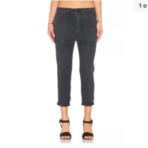 THE GREAT. Slouch Army Pants in Washed Black 25 (run big)